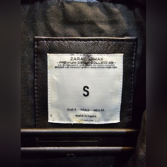Zara Leather Jacket Black Sz S - Picture 5 of 5